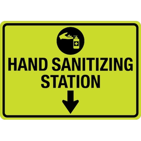 Sign, Hand Sanitizing Station [Down Arrow] (W Sym), LCUV-0181ST-RA_10x7